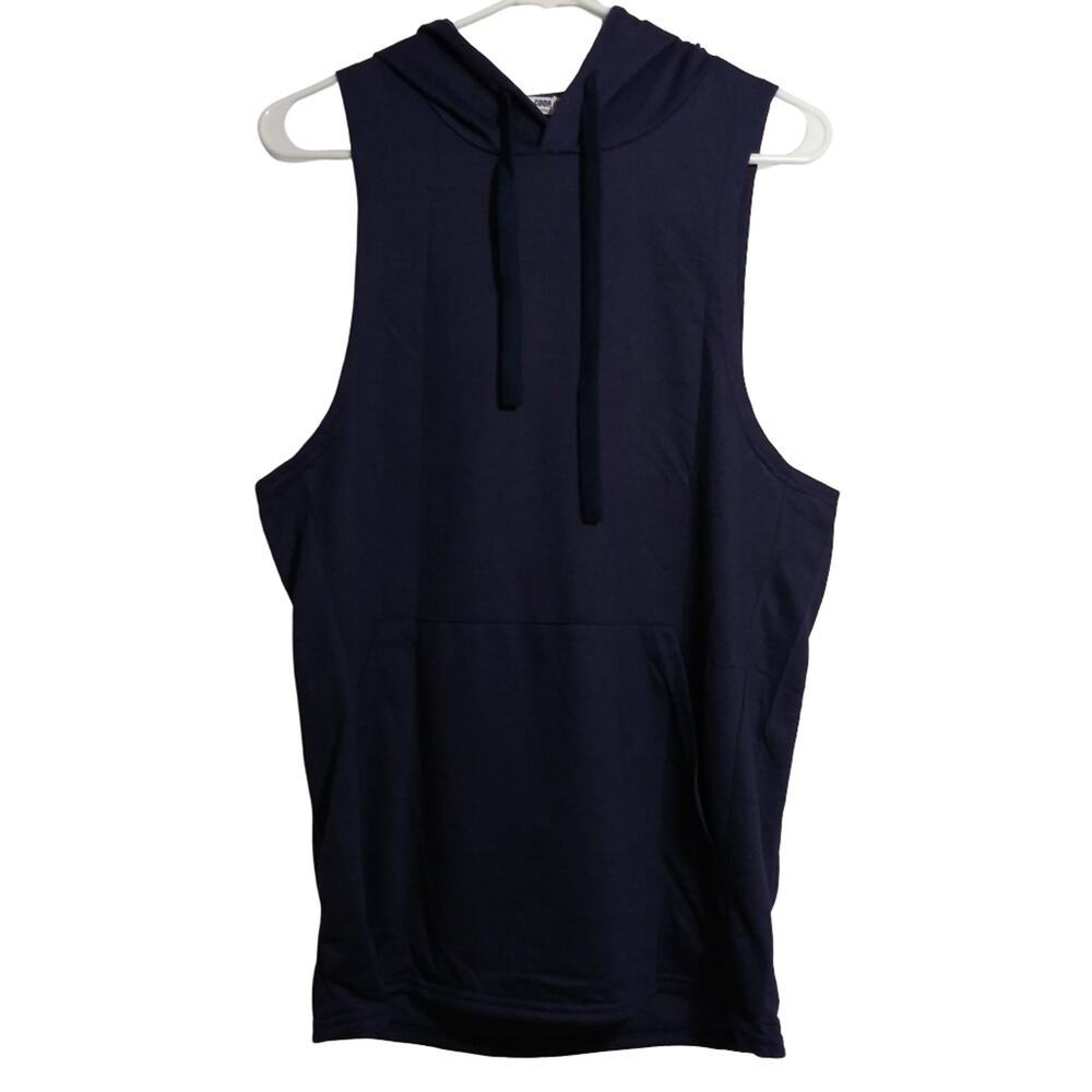 COOFANDY Men Workout Hooded Tank Tops Sleeveless Muscle Cut Off Shirts Size S